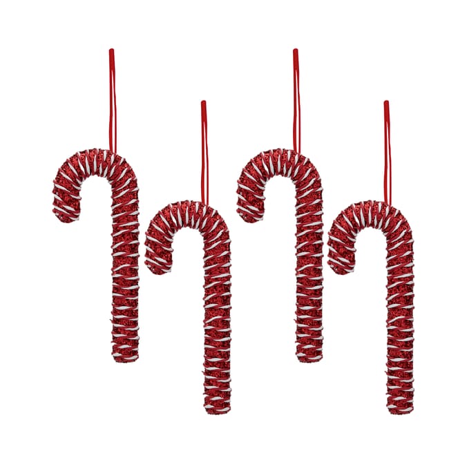 Festive Feeling Candy Cane Hanging Decoration 4 Pack