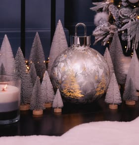Frosted Spirit Sisal Brush Christmas Trees Set Of 8