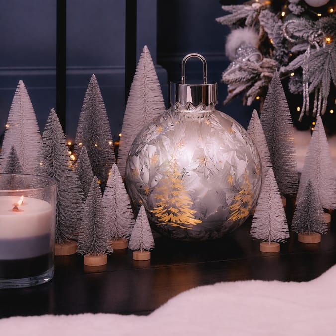 Frosted Spirit Sisal Brush Christmas Trees Set Of 8