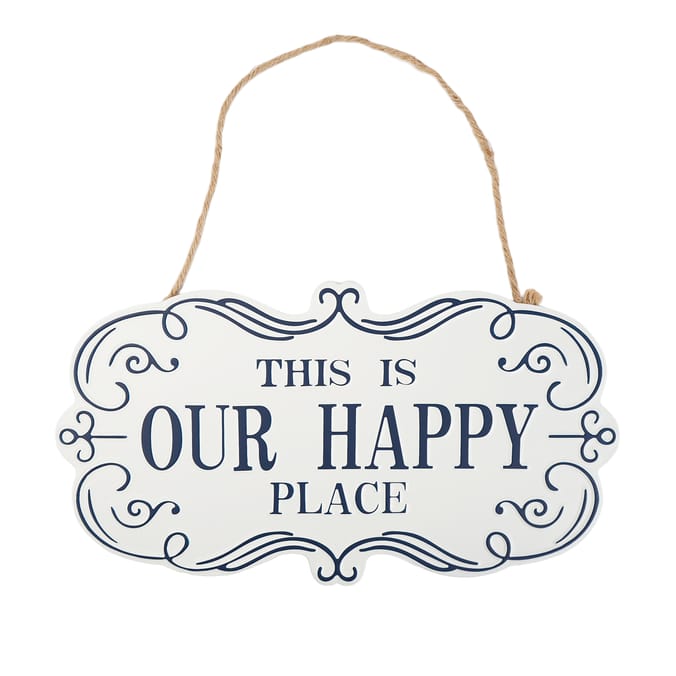 Jardin Metal Hanging Wall Sign - This Is Our Happy Place 
