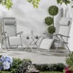 The Outdoor Living Collection Zero Gravity Reclining Chairs & Table Set - Grey