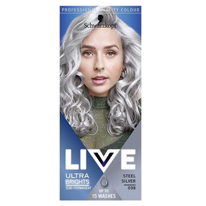 Schwarzkopf LIVE Ultra Brights Hair Dye - Steel SIlver 098