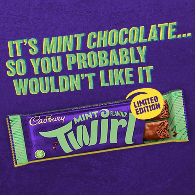 Cadbury Twirl Mint Flavour 43g Limited Edition x48