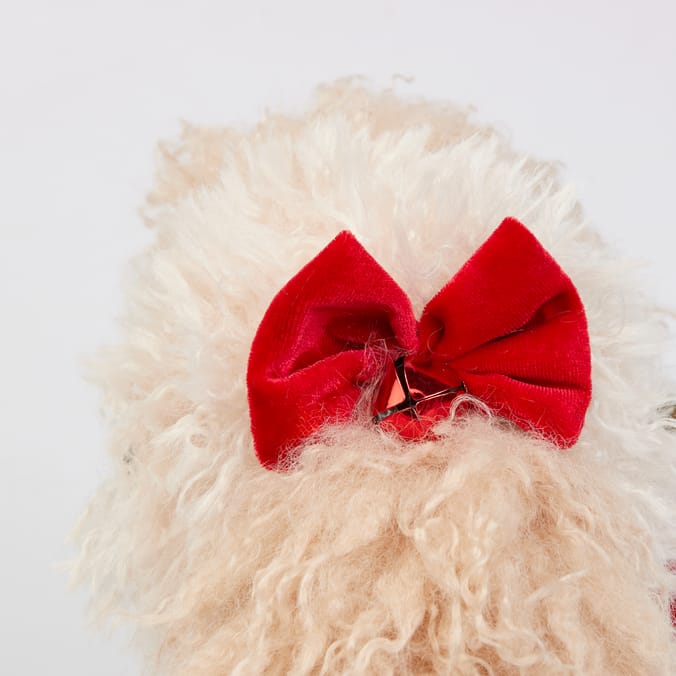 Sleigh Bells Sitting Dog Plus - Bow
