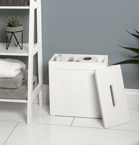 Bathroom Lidded Storage Box - White