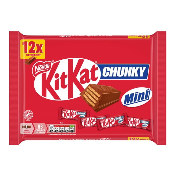KitKat Chunky Mini Milk Chocolate Bars 12 Pack Multipack 194g