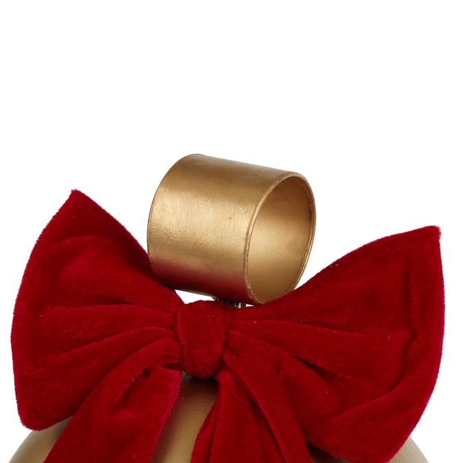 Festive Feeling Large Christmas Gold Bell With Bow