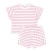 Pure Baby Pink Ribbed Stripe Set