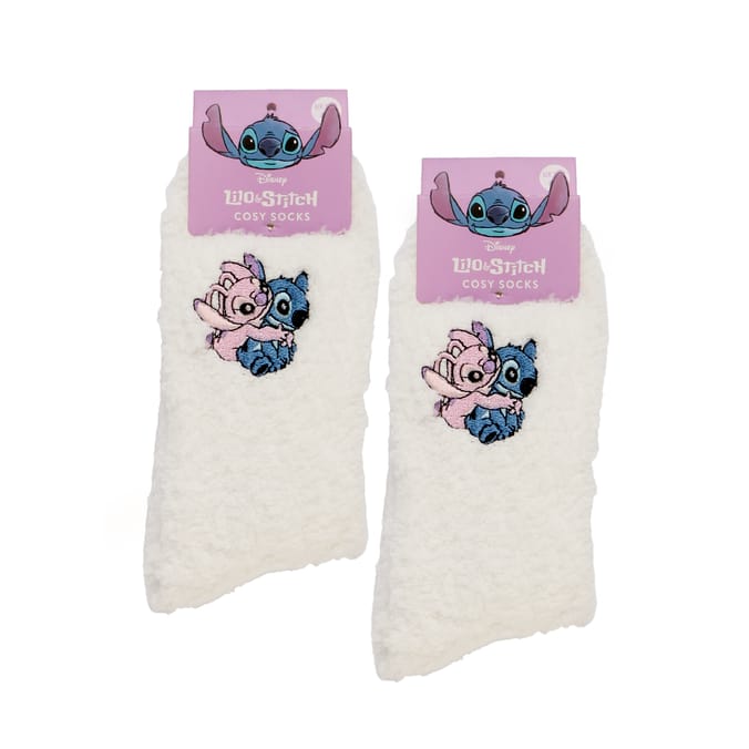 Disney Lilo & Stitch Kids Cosy Socks - Size 9-12 x2