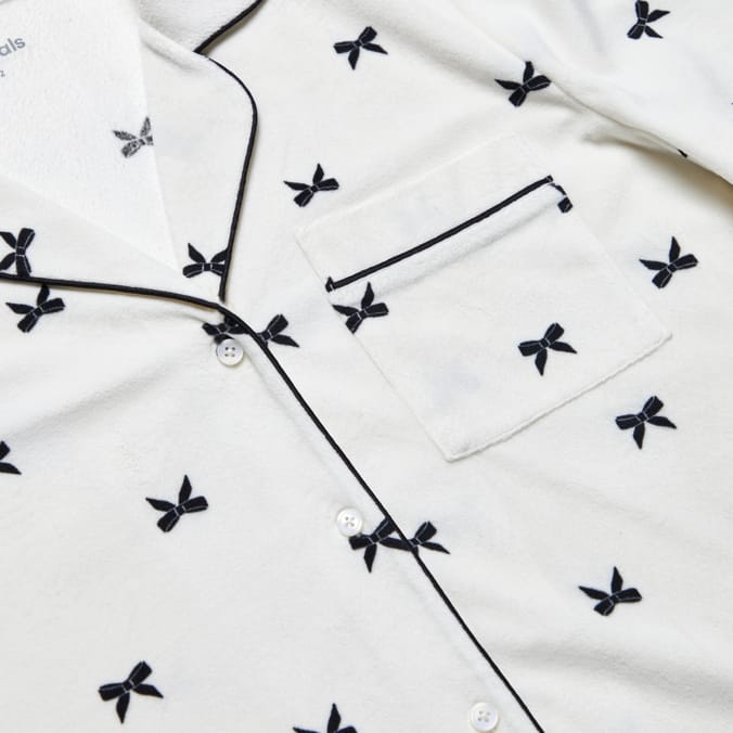 Originals Ladies Button Bow Pyjamas Set with Scrunchy