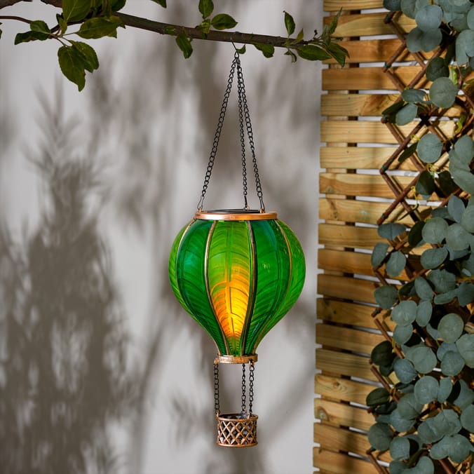 Firefly Solar Light Co Large Hot Air Balloon Solar Light - Green