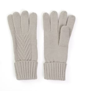 A La Mode Cable Knit Gloves - Grey