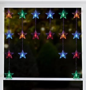 Prestige Mains Operated LED Star Curtain Lights - Multi
