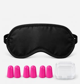 Travel Eye Mask & Ear Plugs - Pink
