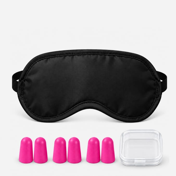 Travel Eye Mask & Ear Plugs - Pink