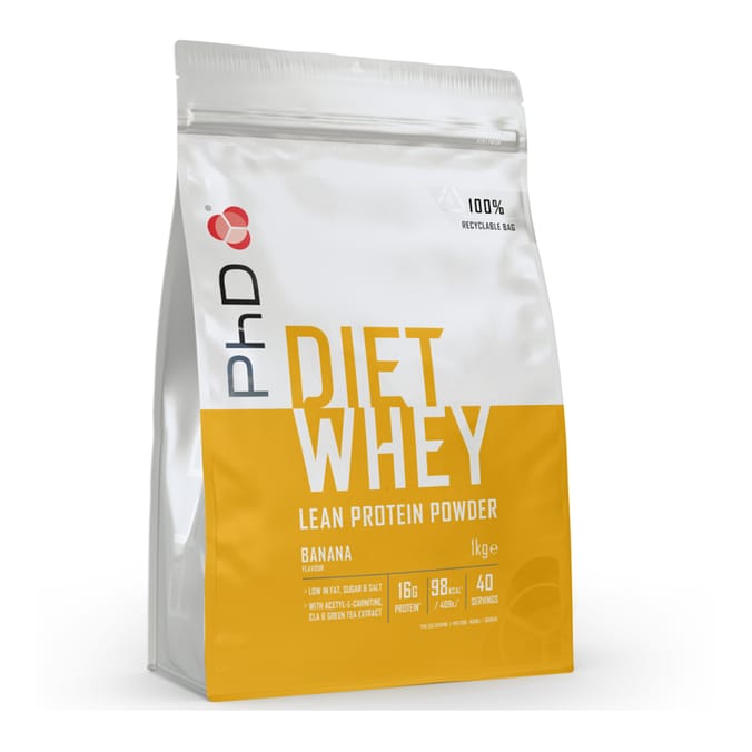 PhD Diet Whey Protein Powder 1kg - Banana