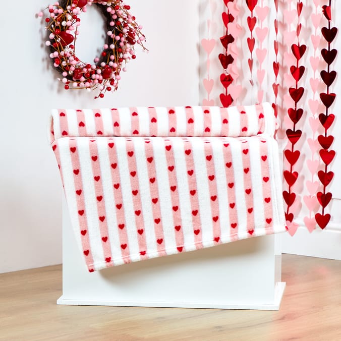 With Love Valentines Stripe Throw