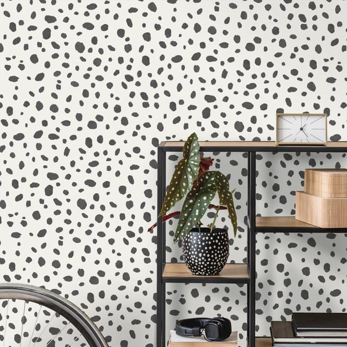 Dalmatian Print Wallpaper 12940 - Black/White