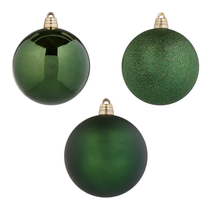 Winter Charm 15cm Baubles 3 Pack - Green