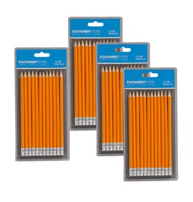  Stationery Essentials Yellow Pencils 12 Pack x4