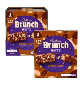 Cadbury Brunch Oats Bars 5 Pack Choc Chip 32g x8