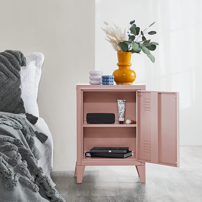 Home Metal Side Cabinet - Pink