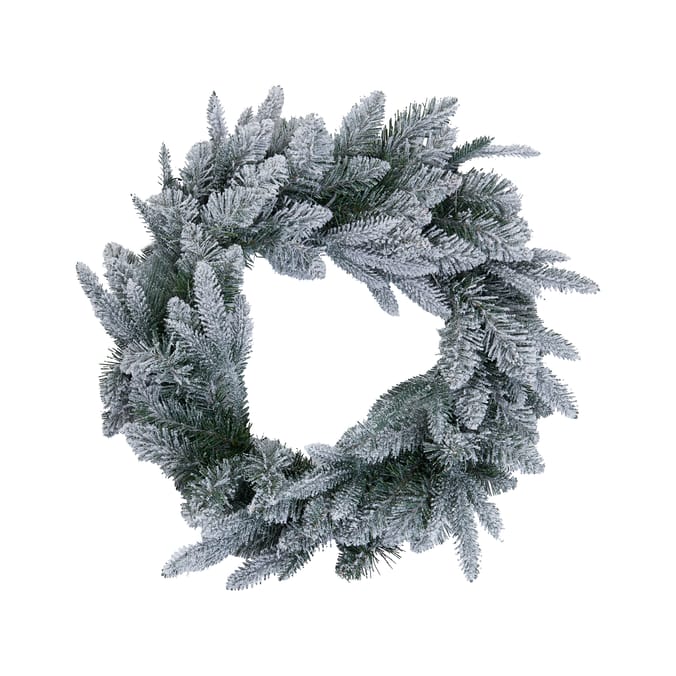 Festive Feeling 20" Pre-Lit Snowy Wreath