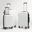 Salisbury Embossed Quilted Shell Suitcase - Off White