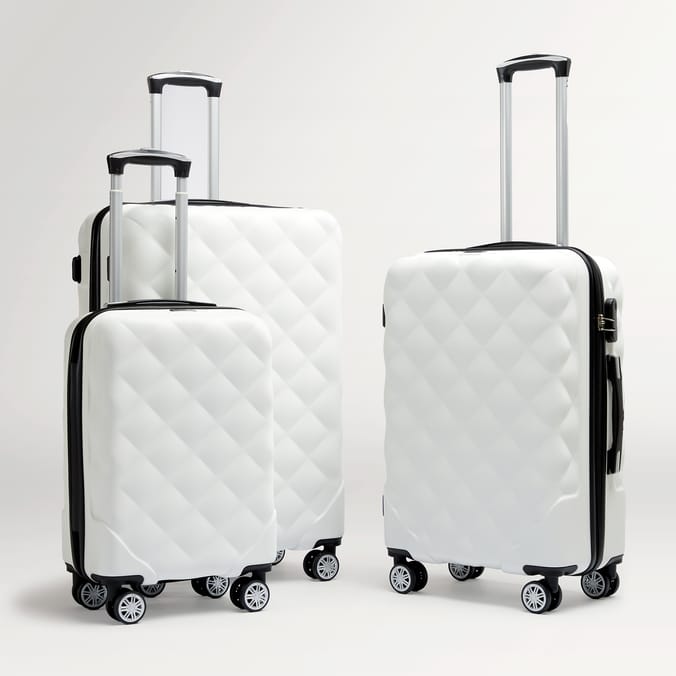 Salisbury Embossed Quilted Shell Suitcase Set Of 3