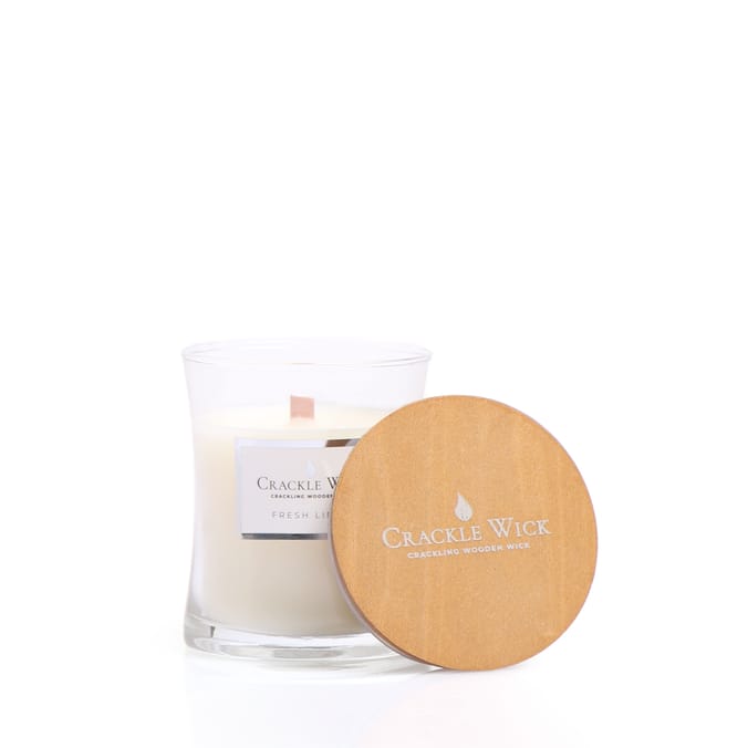 Crackle Wick Mini Hourglass Scented Candle - Fresh Linen