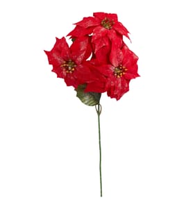 Festive Feeling Poinsettia Flower Pick 