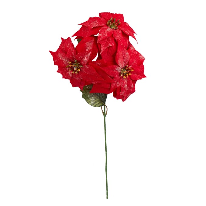 Festive Feeling Poinsettia Flower Pick 