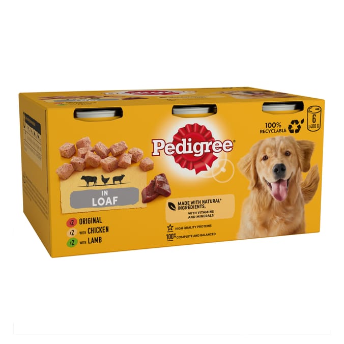 Pedigree Chunks in Gravy Wet Dog Food Tins 6 x 400g