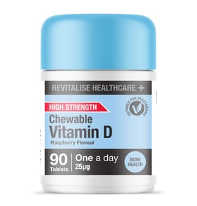 Revitalise Healthcare + Chewable Vitamin D Tablets 90s - Raspberry Flavour