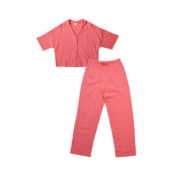 Originals Ladies Seersucker Coral Pyjama Set