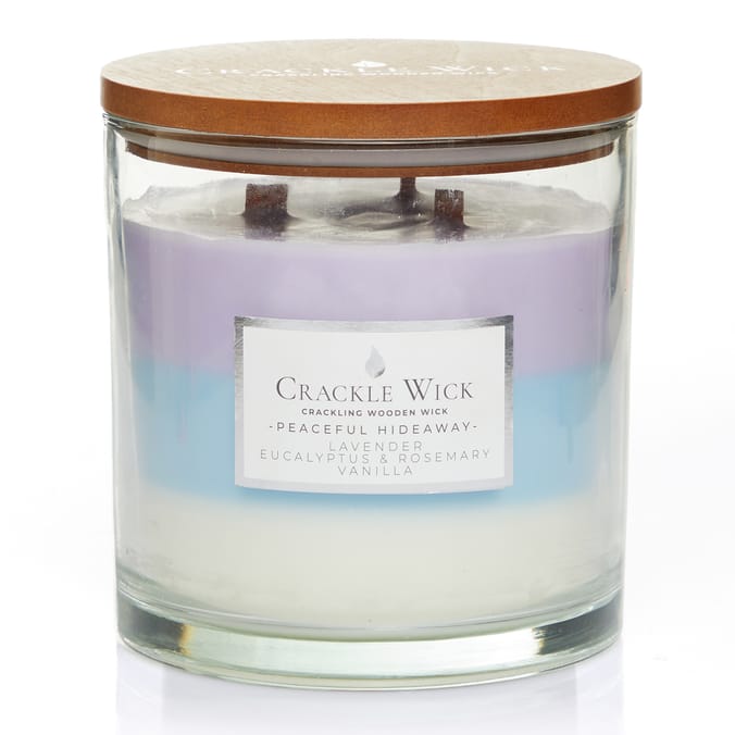 Crackle Wick Candle Jar 1.2kg - Peaceful Hideaway