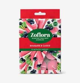 Zoflora Scented Tealight Candles 12 Pack - Rhubarb & Cassis