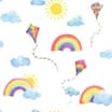 Rainbows & Kites Wallpaper 91020 - White