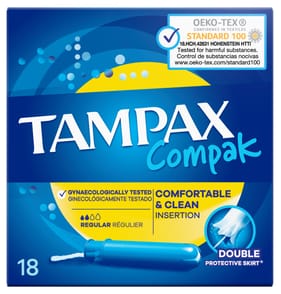 Tampax Compak Regular Tampons With Applicator 18s