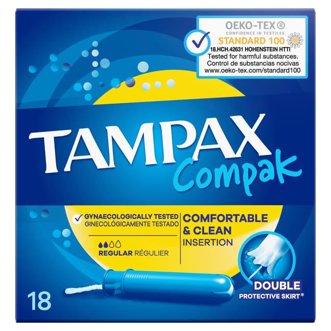 Tampax Compak Regular Tampons With Applicator 18s