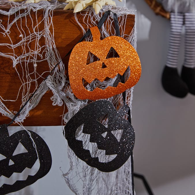 Haunted House 3 Metre Bunting - Pumpkin