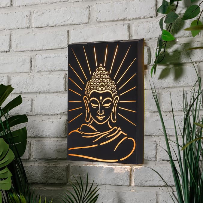 Firefly Metal Wall Art Solar Light - Buddha