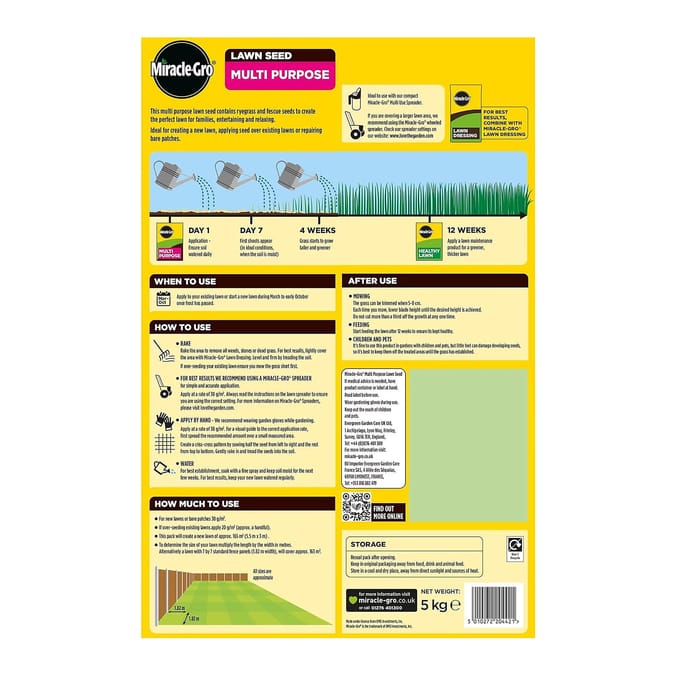 Miracle-Gro Multi Purpose Lawn Seed 5kg