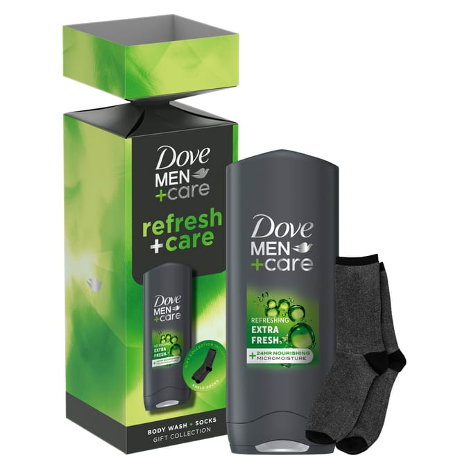 Dove Men+Care Body Wash Gift Set & Socks - Refresh+Care 