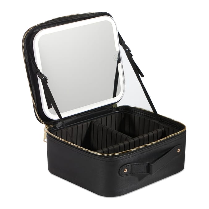 Portable Cosmetic Case with LED Mirror