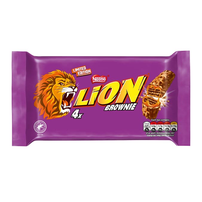 Lion Brownie Milk Chocolate Bar 4 Pack Multipack 120g