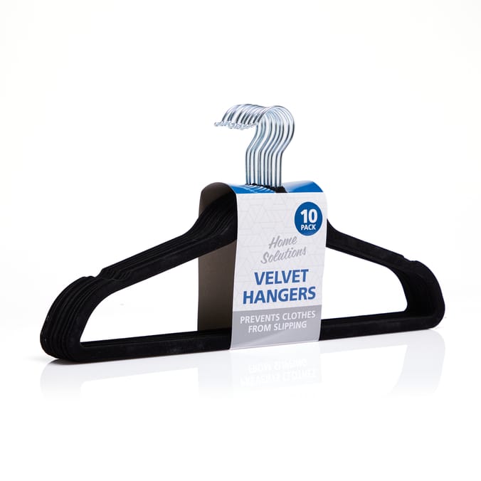 Home Solutions 10 Non-Slip Velvet Hangers | Home Bargains