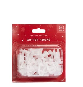 Festive Feeling Gutter Hooks 50 Pack - White
