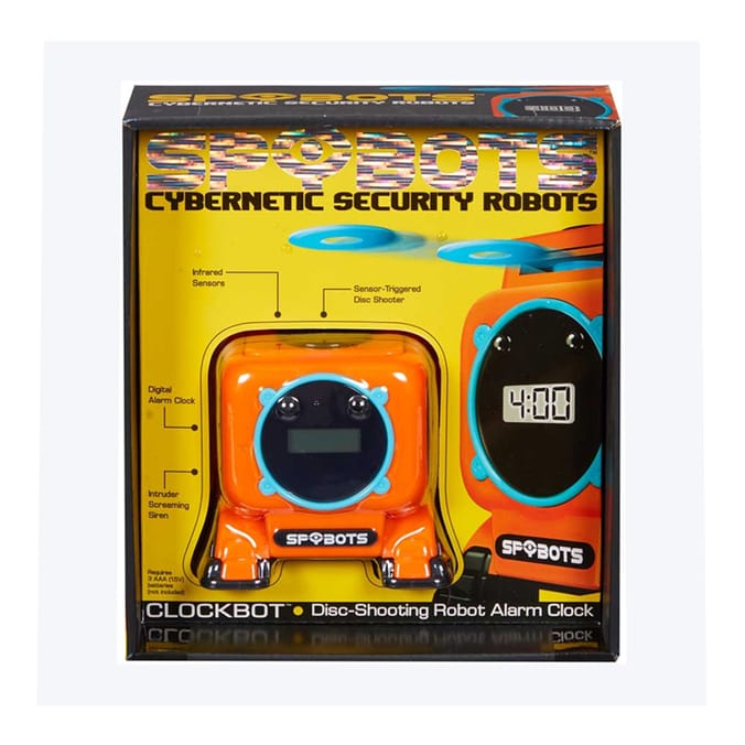 Spybots Clockbot Disc-Shooting Robot Alarm Clock
