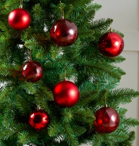Festive Feeling Mixed Size Christmas Baubles 25 Pack - Red